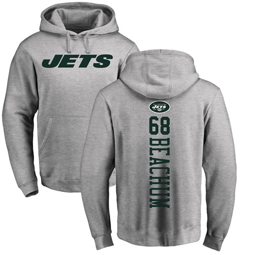 New York Jets Men Ash Kelvin Beachum Backer NFL Football #68 Pullover Hoodie Sweatshirts->youth nfl jersey->Youth Jersey